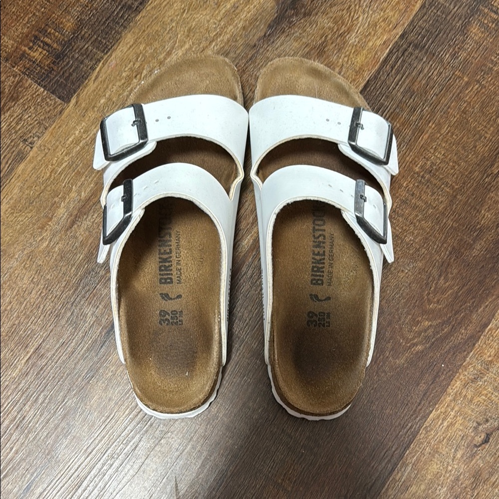 Birkenstock White Arizona Birko-Flor Sandal